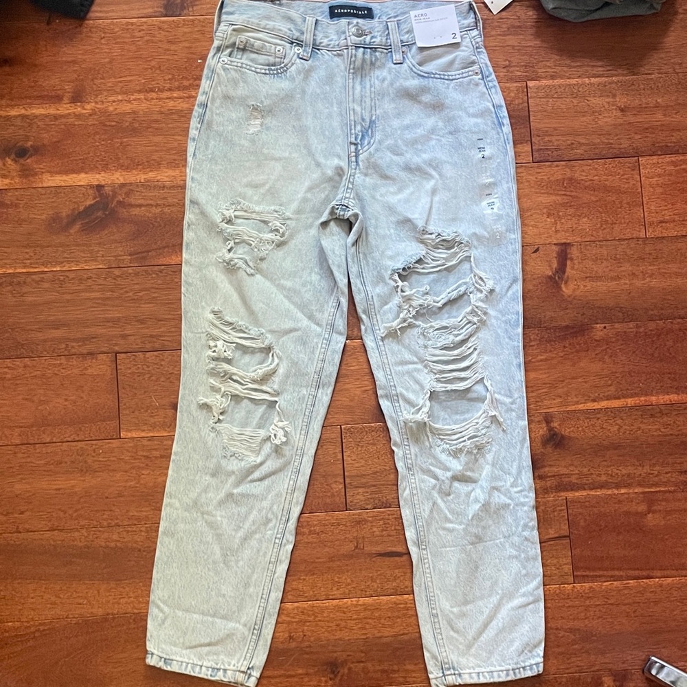 Aeropostale Light Blue Distressed Relaxed Jeans